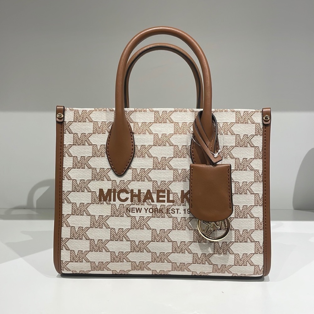 Michael Kors Mirella Small Logo Jacquard Crossbody Bag - Picture 1 of 10